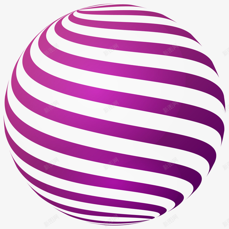 紫白色条纹球体插画矢量图ai免抠素材_新图网 https://ixintu.com 三维图形 免抠PNG 几何学 双十一 球体 电商 紫白色条纹球体插画 矢量图