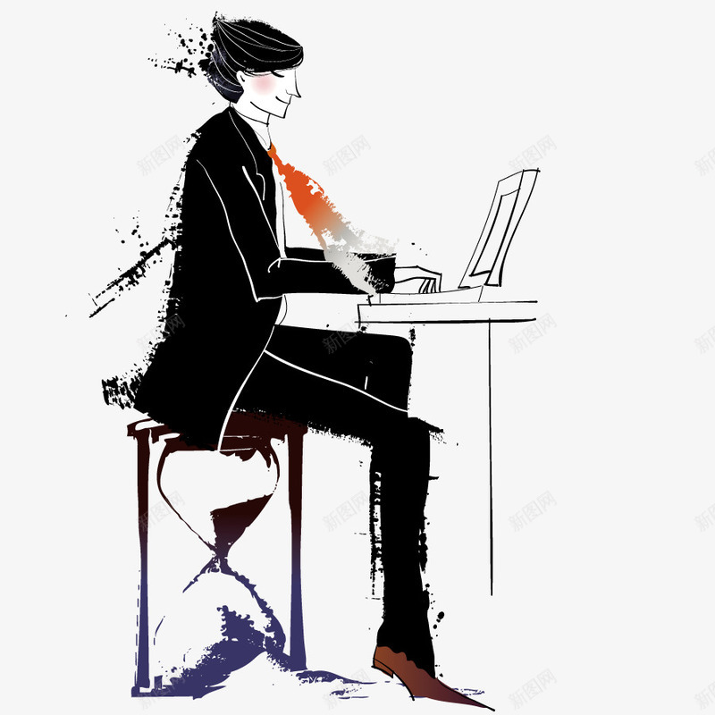 弹琴人物png免抠素材_新图网 https://ixintu.com 弹奏 彩绘 才艺展示 插图 插画 水墨 沙漏 演奏 电子琴 电钢琴 男生 绘画 艺术 认真演奏 钢琴