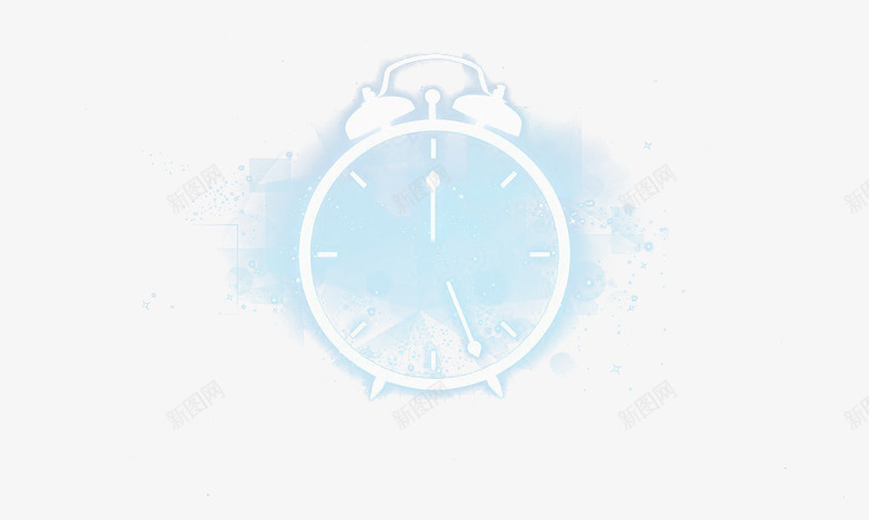 手绘发光闹钟png免抠素材_新图网 https://ixintu.com 光圈 光环 发光 发光环 炫光元素 白色 矢量手绘 科技 闹钟