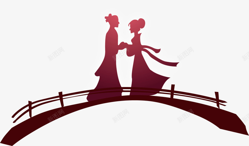 七夕鹊桥会png免抠素材_新图网 https://ixintu.com png图形 png装饰 七夕 情人节 牛郎织女 装饰 鹊桥会