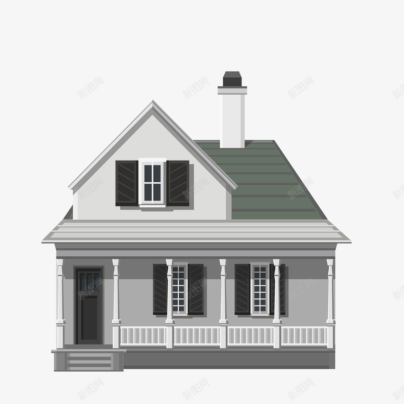 卡通灰色的房子矢量图ai免抠素材_新图网 https://ixintu.com 卡通 建筑物 房子 房屋 灰色 私人住宅 矢量图