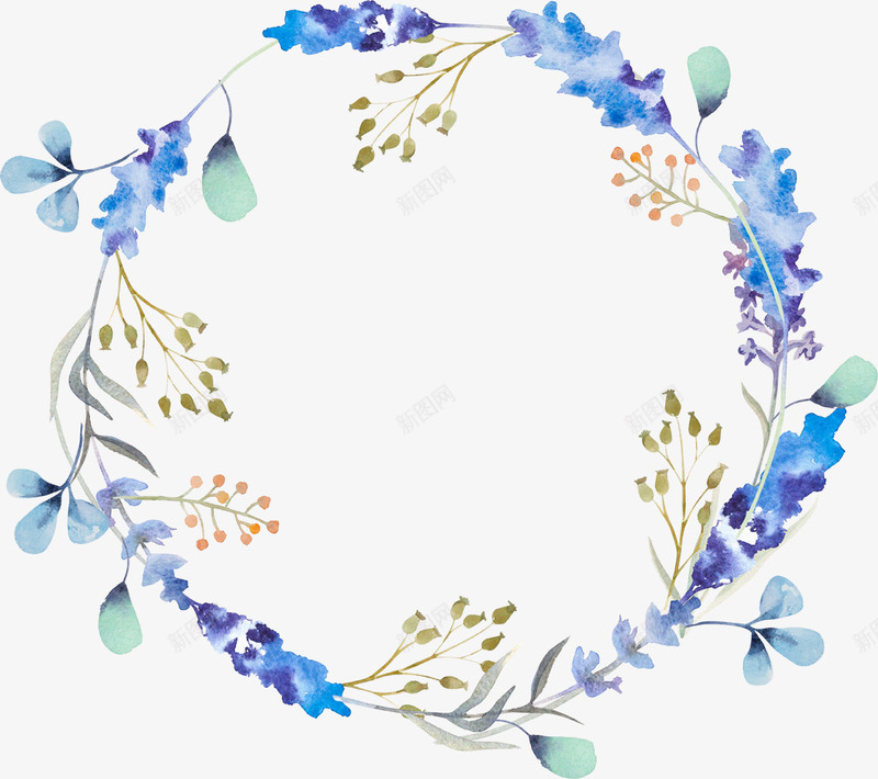 水彩唯美图标png_新图网 https://ixintu.com LOGO图片装饰素材 PNG免抠水彩唯美 花卉花环 花束