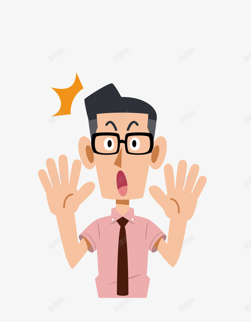 惊讶表情psd免抠素材_新图网 https://ixintu.com 人物介绍 人物插画 卡通人物 心惊胆颤 惊讶 矢量人物 表情
