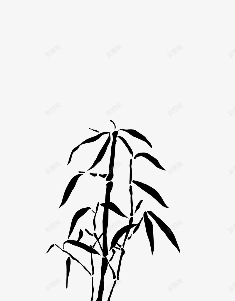 竹子竹叶水墨画中国画png免抠素材_新图网 https://ixintu.com 中国画 水墨画 竹叶 竹子
