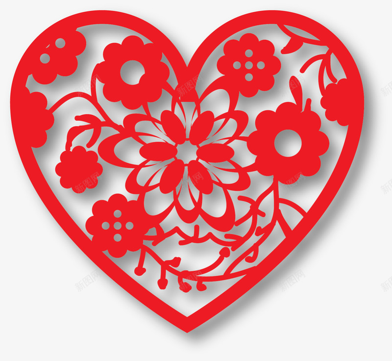 红色中国风爱心剪纸png免抠素材_新图网 https://ixintu.com LOVE 婚庆 心形 情人节 浪漫 爱心剪纸 爱情