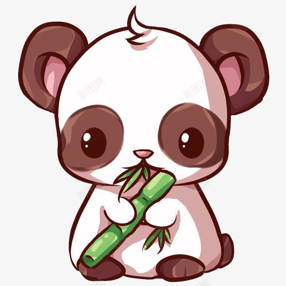 吃竹子的熊猫png免抠素材_新图网 https://ixintu.com 创意 创新 国宝 大熊猫 手绘 绿色竹子 设计感