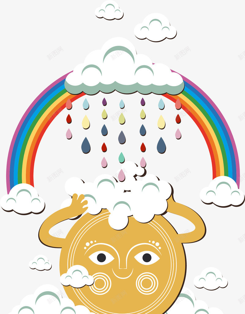 小清新雨后彩虹装饰图案矢量图ai免抠素材_新图网 https://ixintu.com 小清新雨后彩虹 彩虹 手绘雨后彩虹插画 插画 装饰图案 雨后彩虹 雨后彩虹插画设计 矢量图