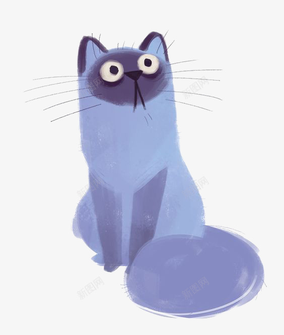 猫咪png免抠素材_新图网 https://ixintu.com 小猫咪 手绘猫咪 水彩猫咪 蓝色猫咪