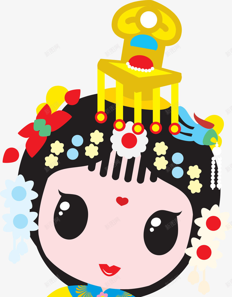 虞姬国粹京剧Q版插画png免抠素材_新图网 https://ixintu.com Q版 京剧 国粹 插画