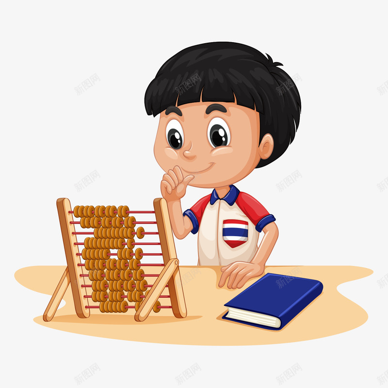 算数学的青春活力男学生png免抠素材_新图网 https://ixintu.com 人物 体育项目 动脑筋 思考 插画 数学 青春 青春活力的学生