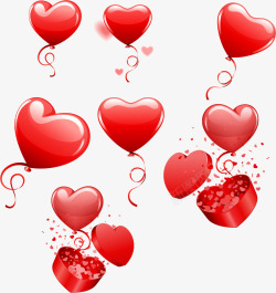 心型情人节字体火热红心气球高清图片