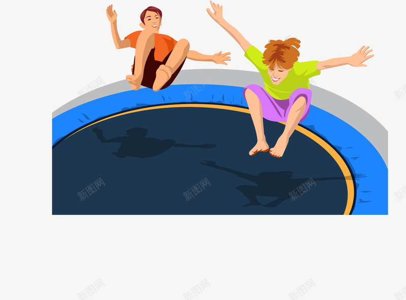 一起跳高png免抠素材_新图网 https://ixintu.com 娱乐世界 影子 欢乐世界 跳一跳 跳跳床 跳高