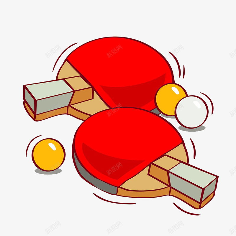 乒乓球和乒乓球拍插画png免抠素材_新图网 https://ixintu.com 乒乓球 乒乓球拍 乒乓球插画 爱好 竞争 竞技运动 运动器材