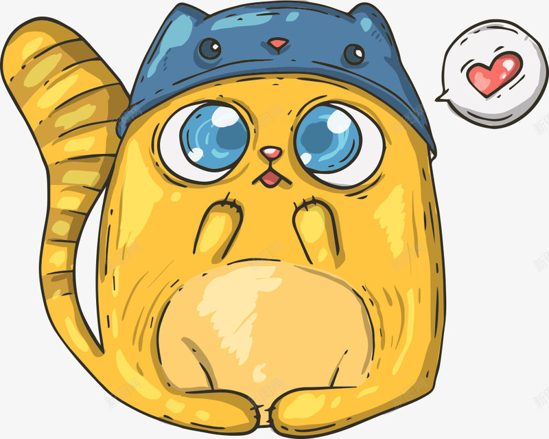 卡通小猫矢量图ai免抠素材_新图网 https://ixintu.com 卡通猫咪 小猫 猫咪 矢量猫咪 黄色小猫 矢量图
