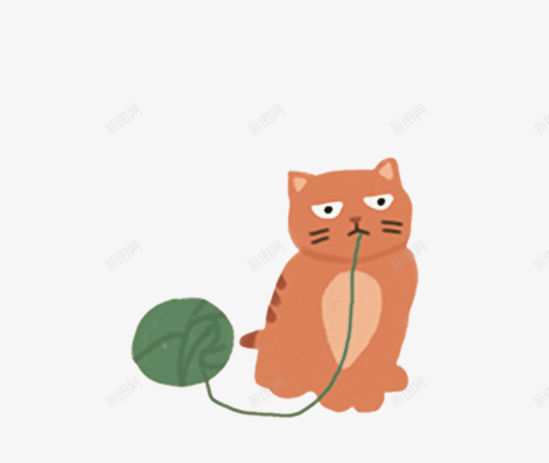 手绘可爱的猫咪小女孩骑木马png免抠素材_新图网 https://ixintu.com 创意 动物 卡通手绘 宠物 毛线 水彩 绿色