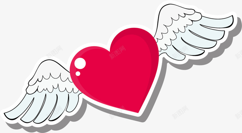 情人节红色翅膀爱心png免抠素材_新图网 https://ixintu.com LOVE 卡通心形 婚庆 情人节 情人节爱心 浪漫 爱情 翅膀爱心