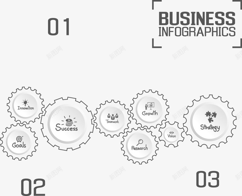 方格齿轮图表矢量图ai免抠素材_新图网 https://ixintu.com PPT图形 PPT图表 商务图表 方格齿轮图表 演示图形 齿轮图表 矢量图