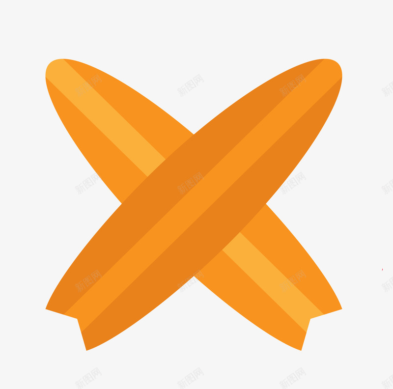 手绘冲浪板png免抠素材_新图网 https://ixintu.com 冲浪板 度假 手绘 海洋 黄色