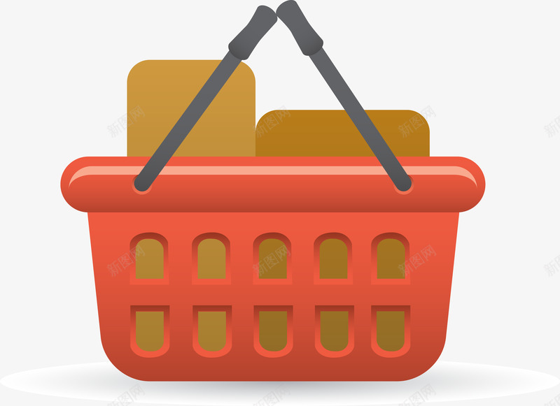 红色手提购物篮png免抠素材_新图网 https://ixintu.com 矢量图案 红色 装饰图案 购物篮 超市 逛街