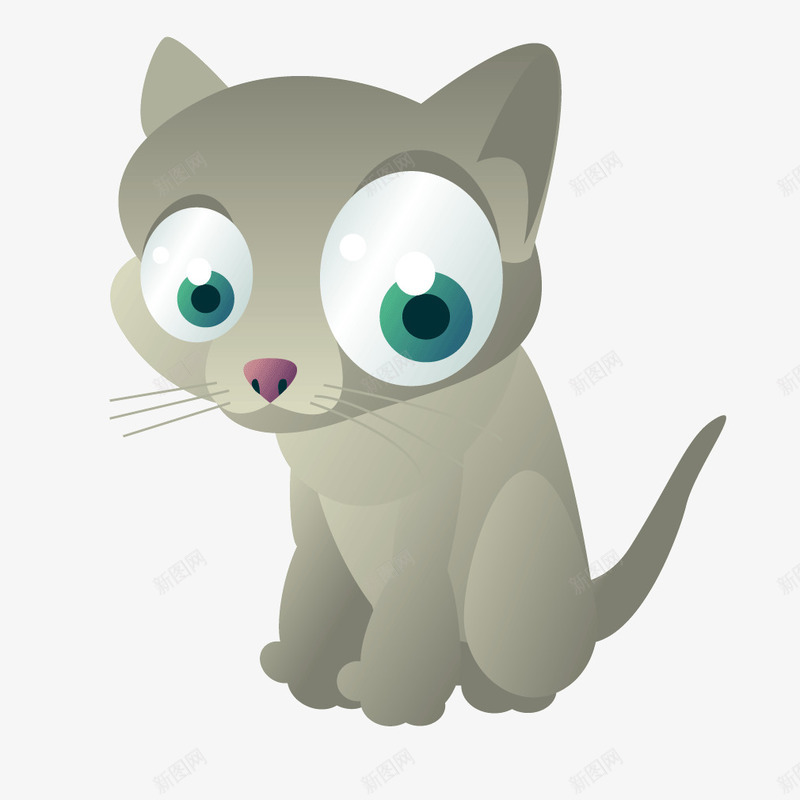 卡通动物灰色小猫矢量图ai免抠素材_新图网 https://ixintu.com 动物 卡通 小猫 灰色 矢量卡通 矢量图