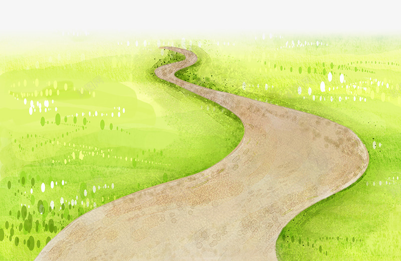 春日踏青手绘清新装饰插画png免抠素材_新图网 https://ixintu.com 手绘 春日 清新 绿色 装饰插画 踏青 道路
