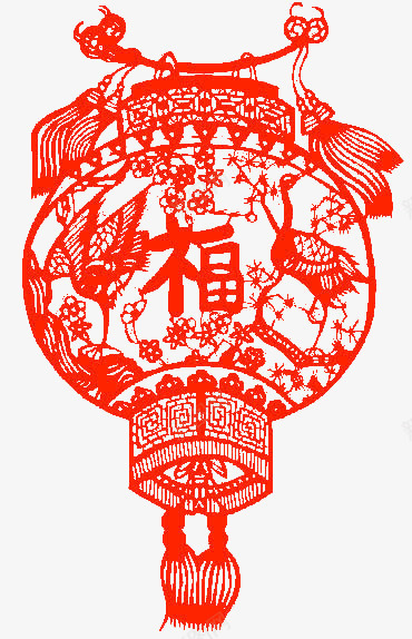 剪纸艺术品png免抠素材_新图网 https://ixintu.com 产品实物 喜鹊 民间艺术 福字 窗花 红纸