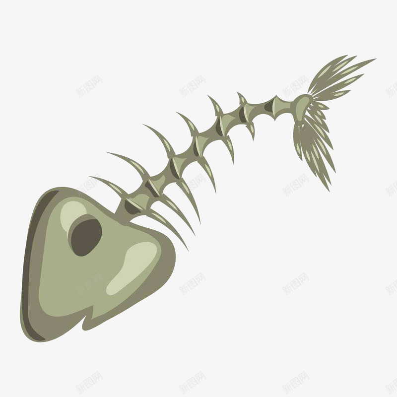 大头鱼骨png免抠素材_新图网 https://ixintu.com 卡通手绘 卡通鱼骨头 插画 教育 灰色鱼骨 白色鱼骨 装饰 鱼刺 鱼骨图