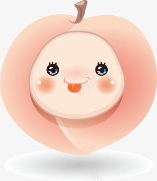 卡通蜜桃微笑脸png免抠素材_新图网 https://ixintu.com 卡通 蜜桃微笑脸
