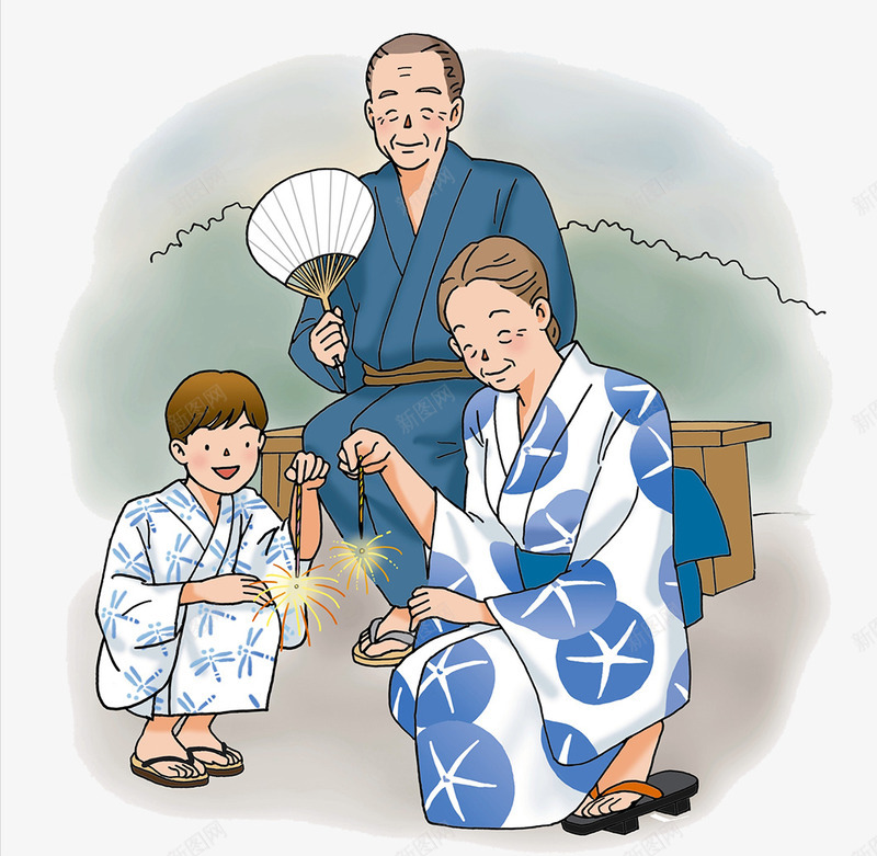 爷爷奶奶与小孙子一起玩png免抠素材_新图网 https://ixintu.com 一起玩 和服 坐在椅子上 奶奶 小孙子 爷爷 老人与孩子 老人和孩子