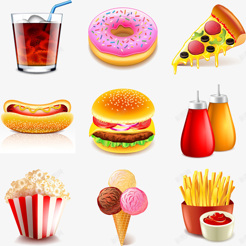 美味的食品美食png免抠素材_新图网 https://ixintu.com 6 蛋糕果汁甜甜圈咖啡水果苹果火鸡蔬菜南瓜椰子面包糕点点心西方面点国外餐饮美食西方美食卡通美食插画