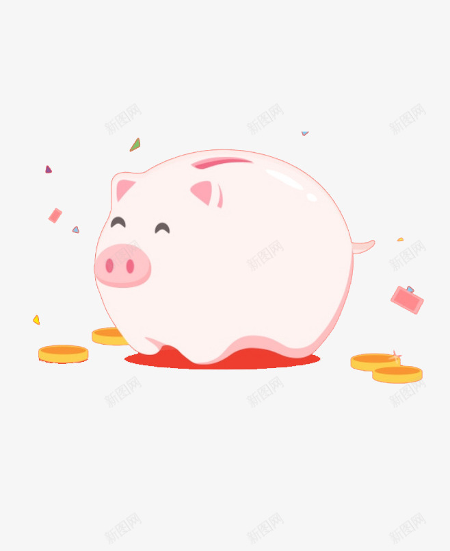 小猪存钱罐png免抠素材_新图网 https://ixintu.com 一只小猪 储蓄罐 卡通储蓄计划图案 卡通猪 存钱箱 小猪扑满 理财插画 金币