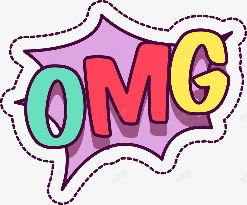 彩色OMG贴纸png免抠素材_新图网 https://ixintu.com omg 儿童 卡通可爱 彩色 彩贴 插画 矢量图案
