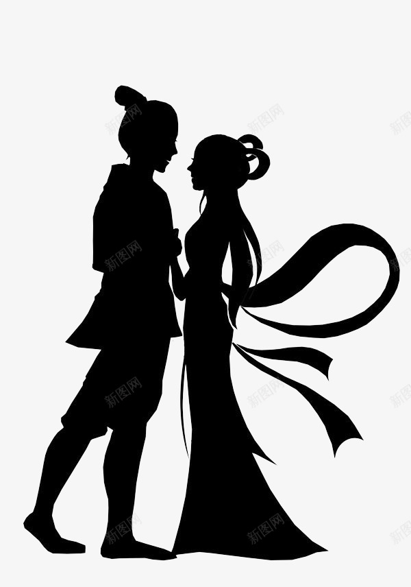 七夕情人节牛郎织女剪影png免抠素材_新图网 https://ixintu.com png 七夕 情人节 牛郎织女剪影 素材