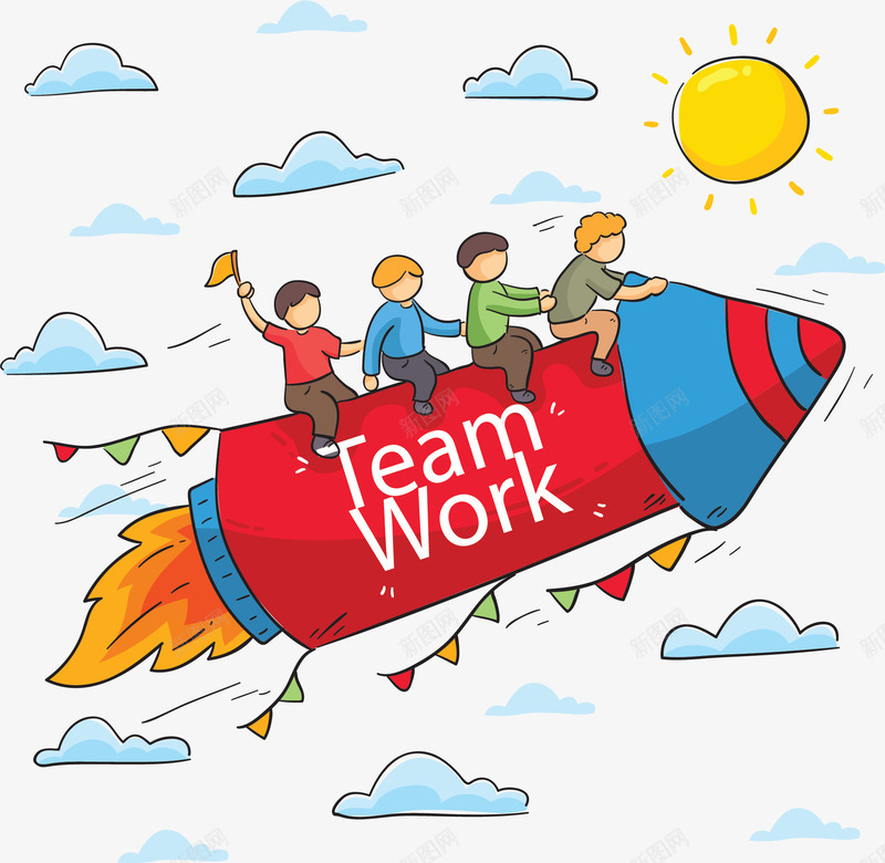 骑着火箭的孩子png免抠素材_新图网 https://ixintu.com 人物介绍 人物插画 卡通人物 孩子 矢量人物 骑着火箭
