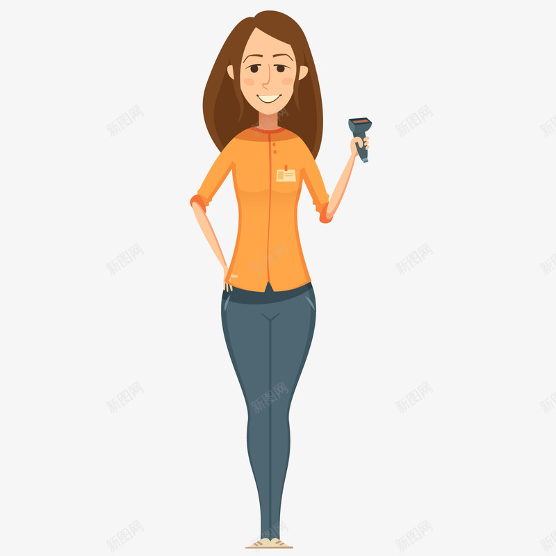 卡通超市的收营员矢量图ai免抠素材_新图网 https://ixintu.com 人物设计 卡通 微笑 收营员 职业人物 矢量图