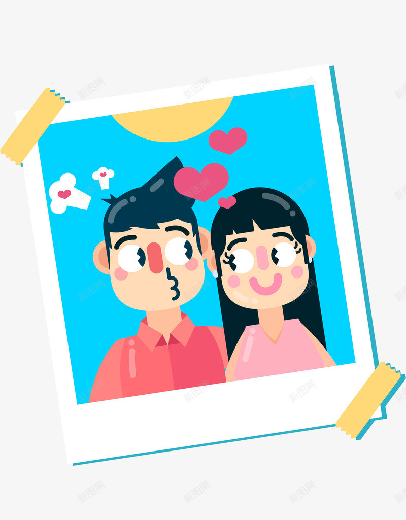 情人节情侣装饰贴纸png免抠素材_新图网 https://ixintu.com 卡通人物 处对象 女神 帅哥 情人节 情侣 我爱你 男神 美女