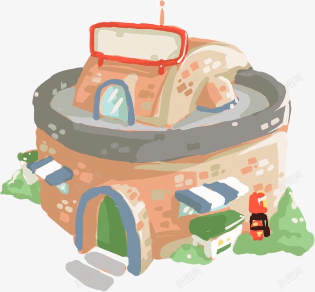 手绘卡通插画房屋png免抠素材_新图网 https://ixintu.com 卡通 房屋 插画