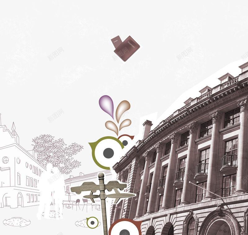 欧式建筑美景度假png免抠素材_新图网 https://ixintu.com 度假 建筑 欧式 美景