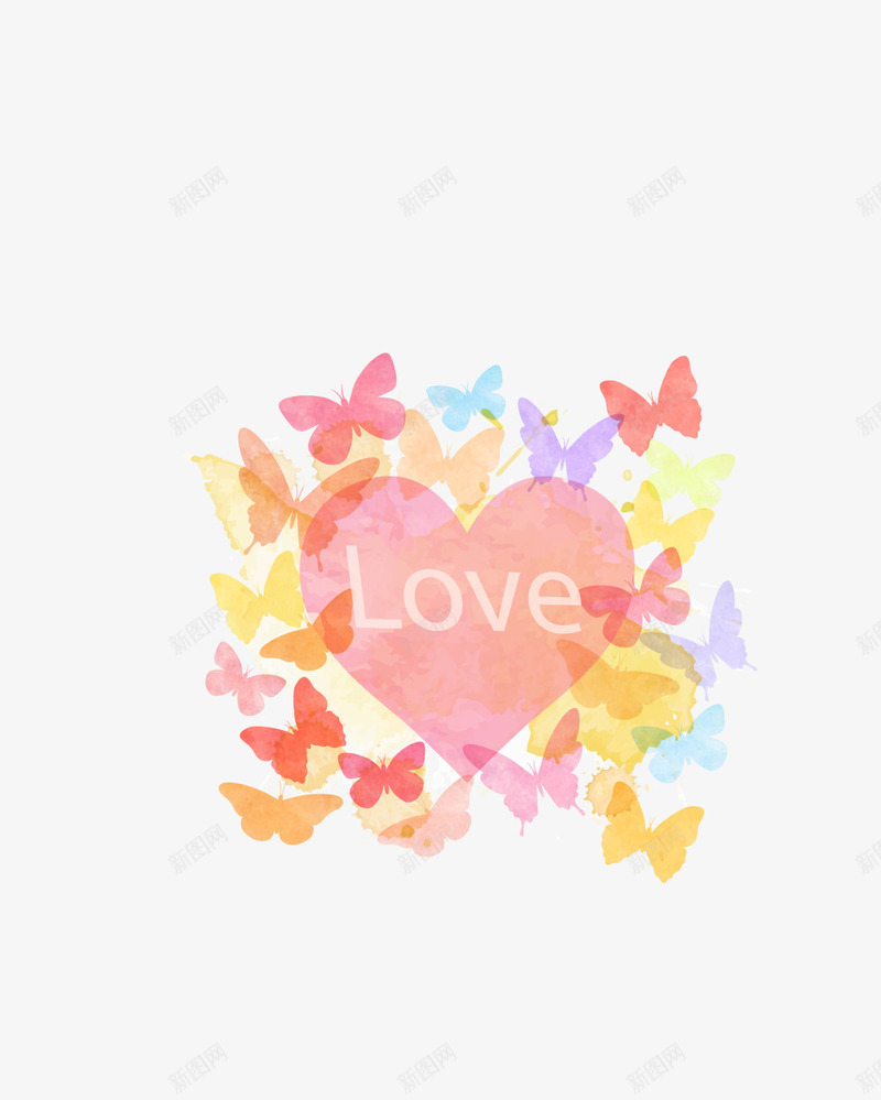 多彩梦幻情人节爱心png免抠素材_新图网 https://ixintu.com love 多彩爱心 婚庆 情人节 情人节心形 浪漫 爱情 蝴蝶