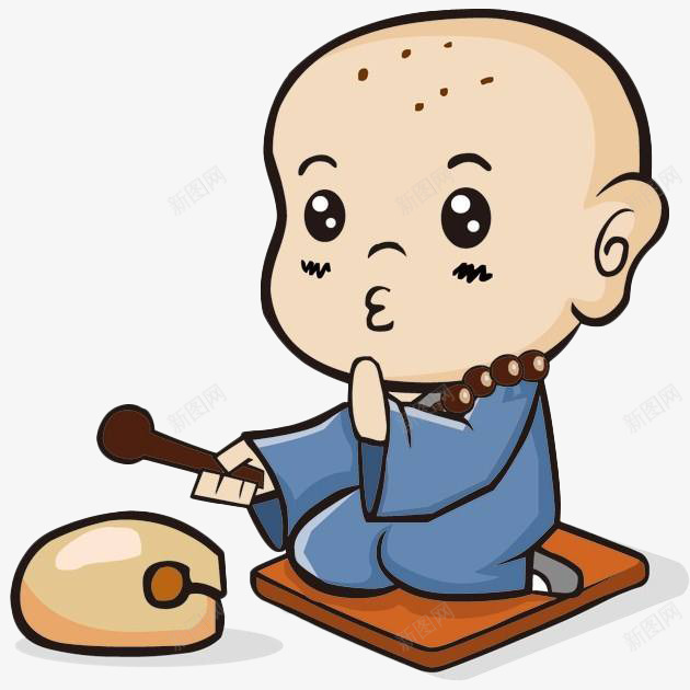 手绘嘟嘴敲木鱼的小和尚png免抠素材_新图网 https://ixintu.com 光头小和尚 卡通小和尚 古代 嘟嘴 小和尚 小沙弥 手绘和尚 手绘小和尚 插画 敲木鱼 漫画 表情
