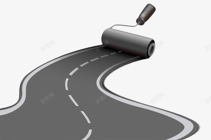灰色油漆公路png免抠素材_新图网 https://ixintu.com 交通 公路 大路 油漆 滚筒 灰色 蜿蜒 马路