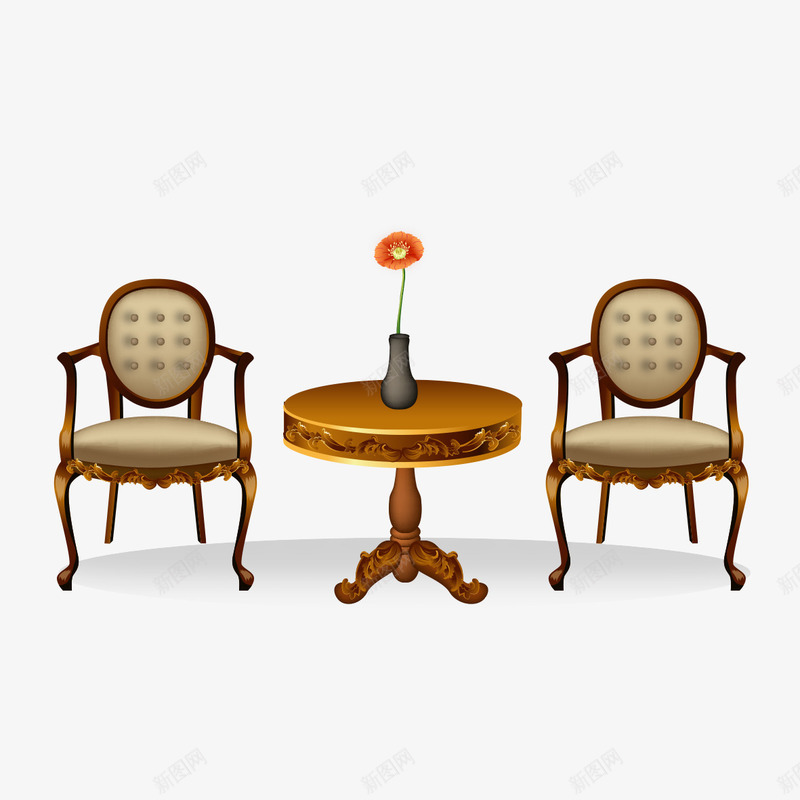 家具家私png免抠素材_新图网 https://ixintu.com 复古 家具 家私 木头 椅子