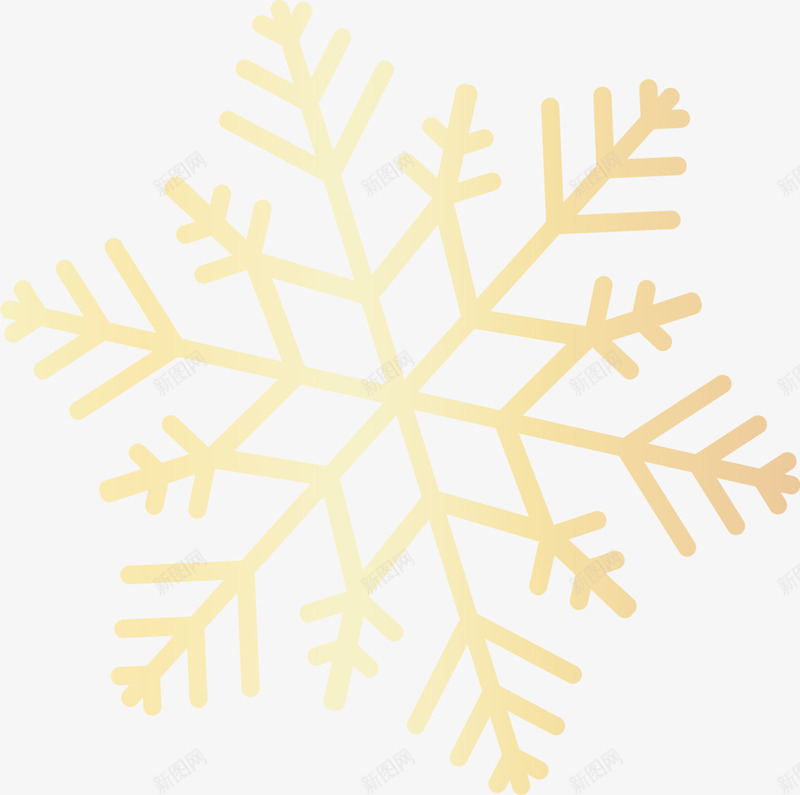 金色闪耀雪花png免抠素材_新图网 https://ixintu.com 冬天 冬季 落雪 装饰图案 金色雪花 雪花片