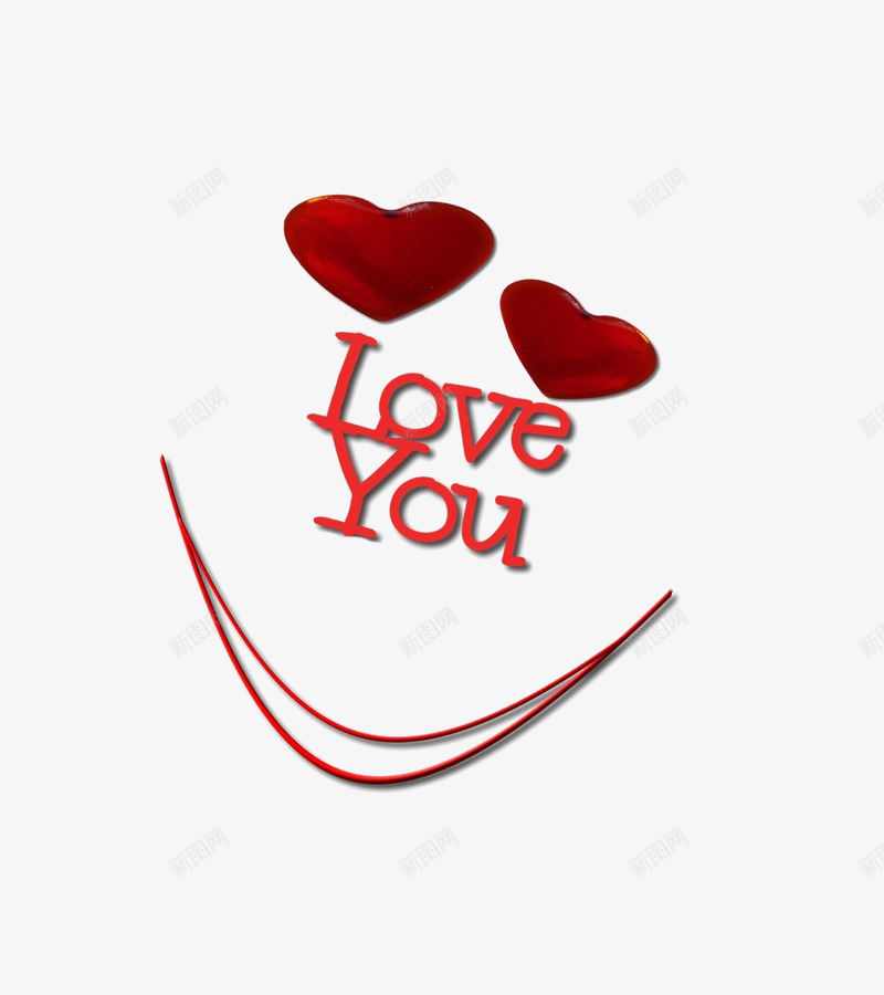 心形笑脸png免抠素材_新图网 https://ixintu.com love you 情人节 爱心 笑脸 红色 英文字母