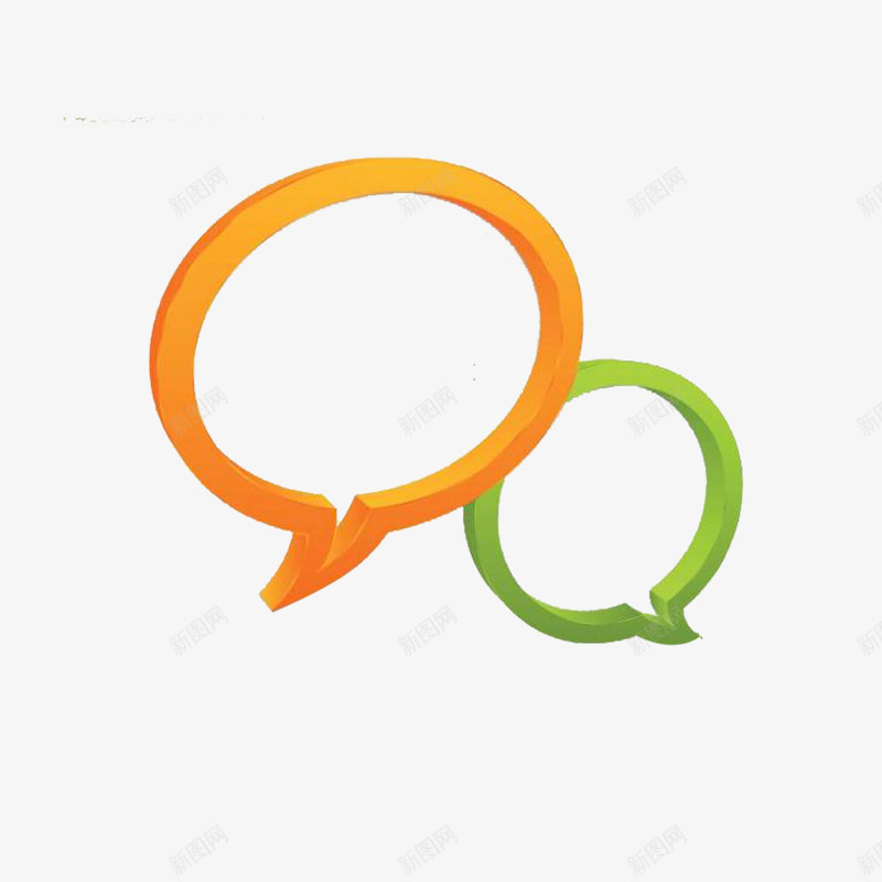 对话框形装饰图案png免抠素材_新图网 https://ixintu.com PPT装饰图案透明PNG素材 对话框免费PNG下载 工作总结素材 年终总结素材 立体 绿色 黄色