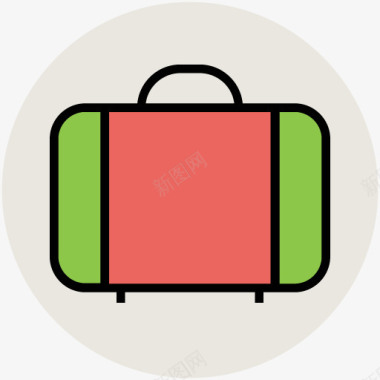 旅行卡通卡通旅游行李箱图标图标