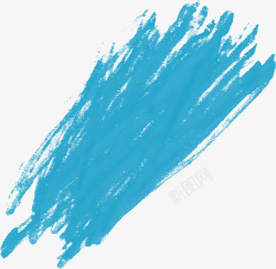 天蓝色水彩涂鸦笔刷矢量图素材