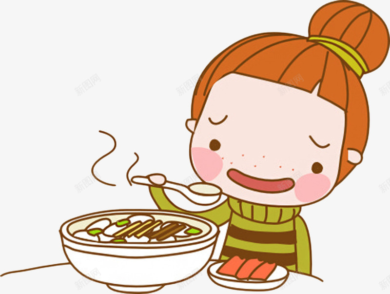 卡通人物小女孩png免抠素材_新图网 https://ixintu.com 儿童 儿童餐 创意 午餐 卡通人物 卡通儿童 卡通女孩 卡通插画 吃面卡通 吃面插画 吃面条 吃饭 女孩 插画 时尚