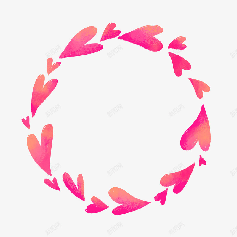 情人节红色桃心花环png免抠素材_新图网 https://ixintu.com 圆 情人节 桃心 红色 花环