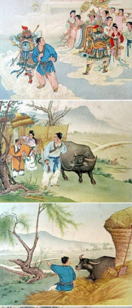 牛郎织女古风手绘海报背景七夕情人节png免抠素材_新图网 https://ixintu.com 古风 情人 海报 牛郎织女 背景